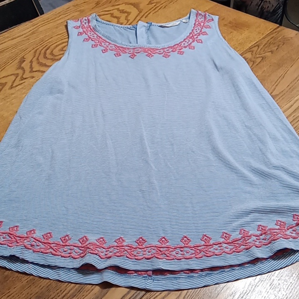 SOFT SURROUNDINGS Womens Dress 1X Used Preowned Casual Maxi MINI SHORT STRIPED